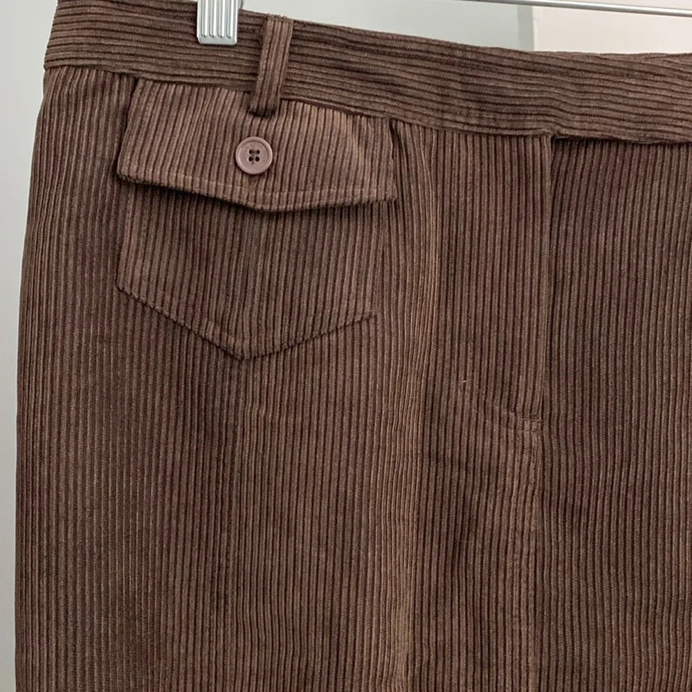 NWT Della Spiga, Italy, Brown Corduroy Pencil Skirt - Size 14 - Quiet Luxury - Picture 10 of 12